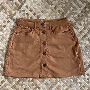 High-Rise Suede Skirt